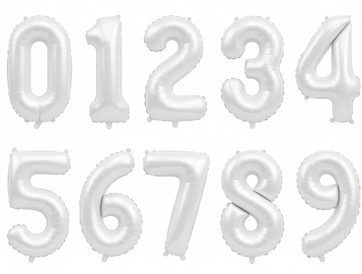 Гелиевые шары «Цифры белые»